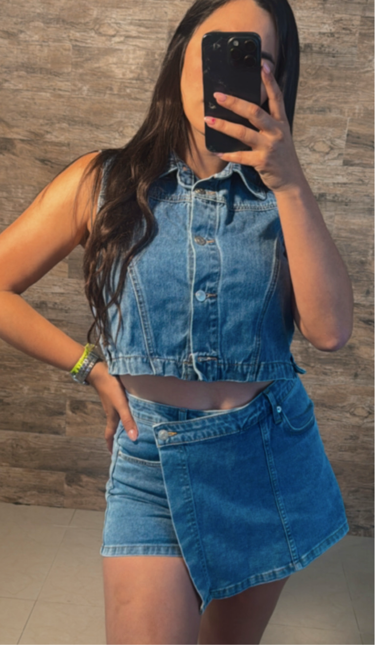 Denim Crop Vest