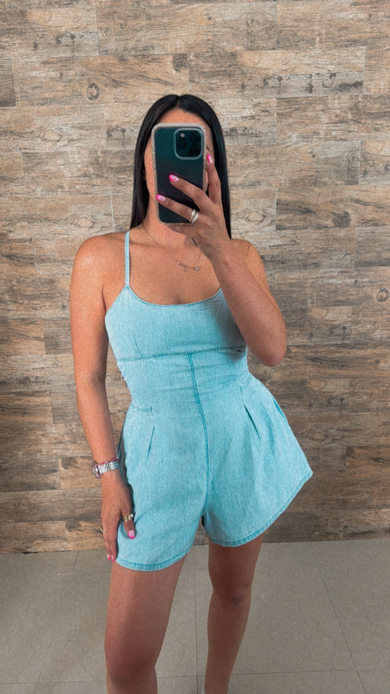 Denim Short Romper