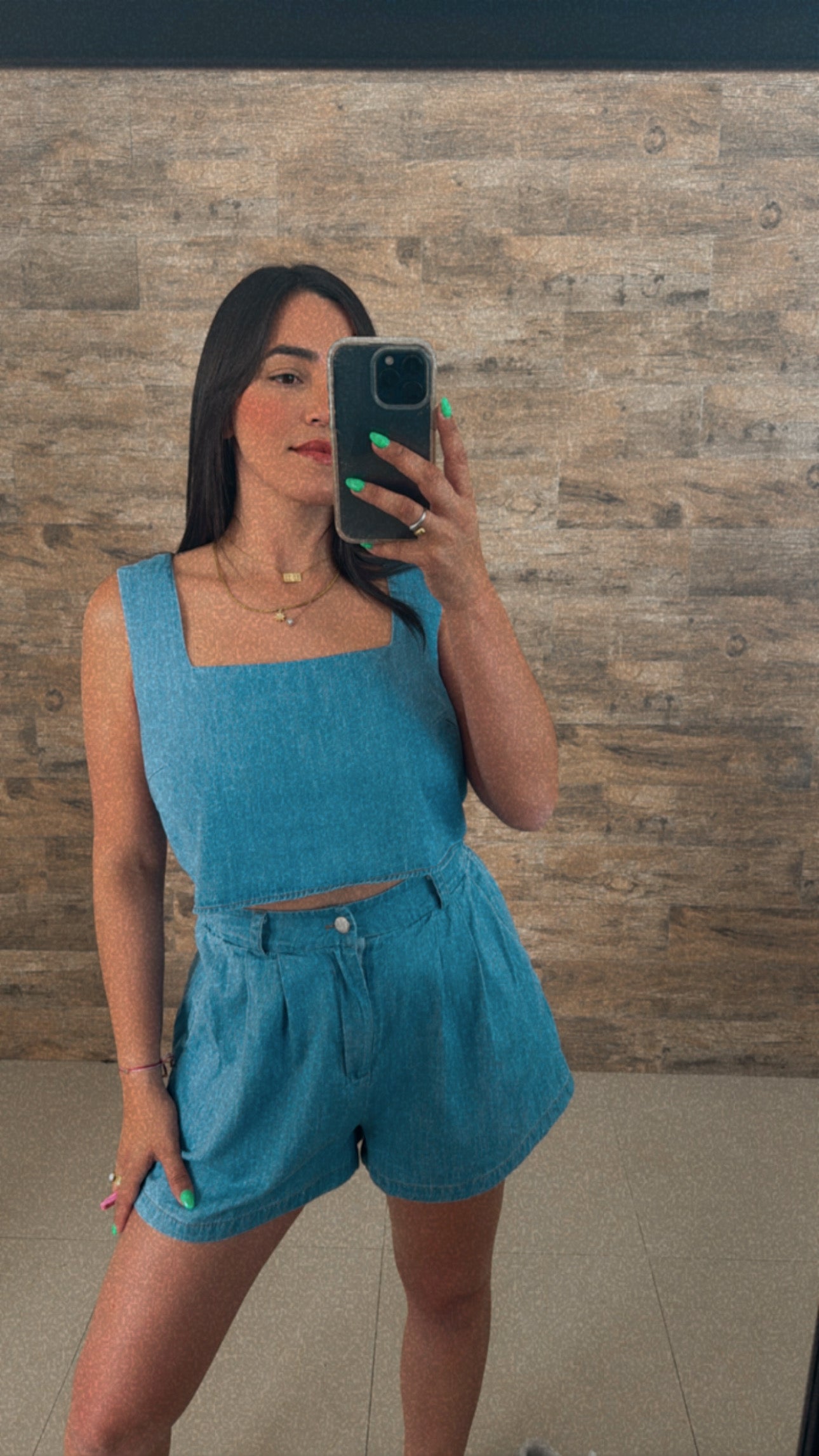 Denim Short Set
