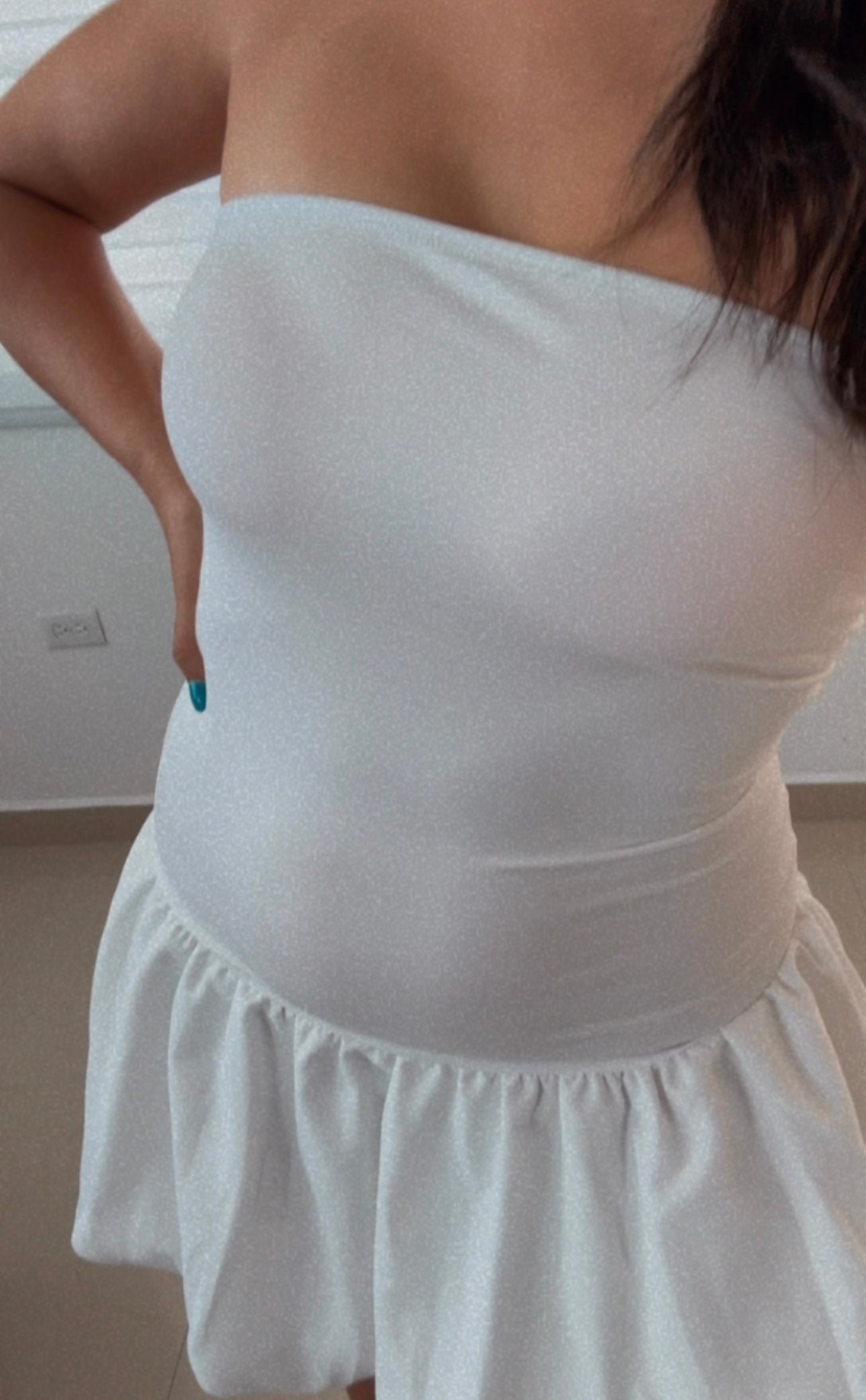 White bubble dress