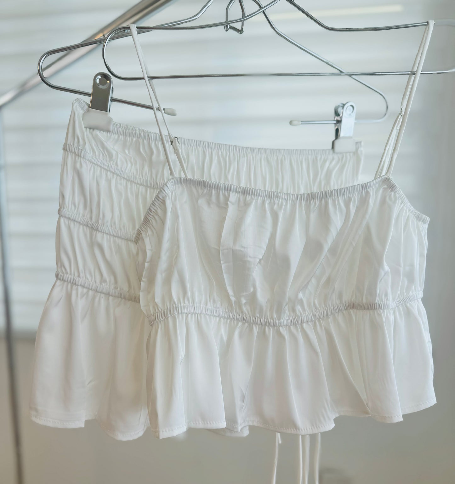 WHITE SANTIN SET