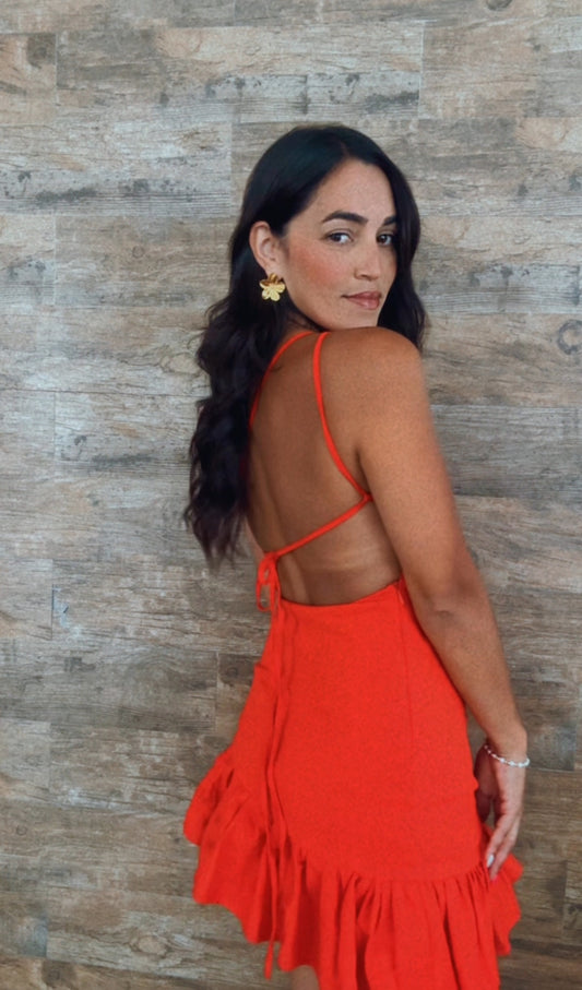 Open Back Mini Dress